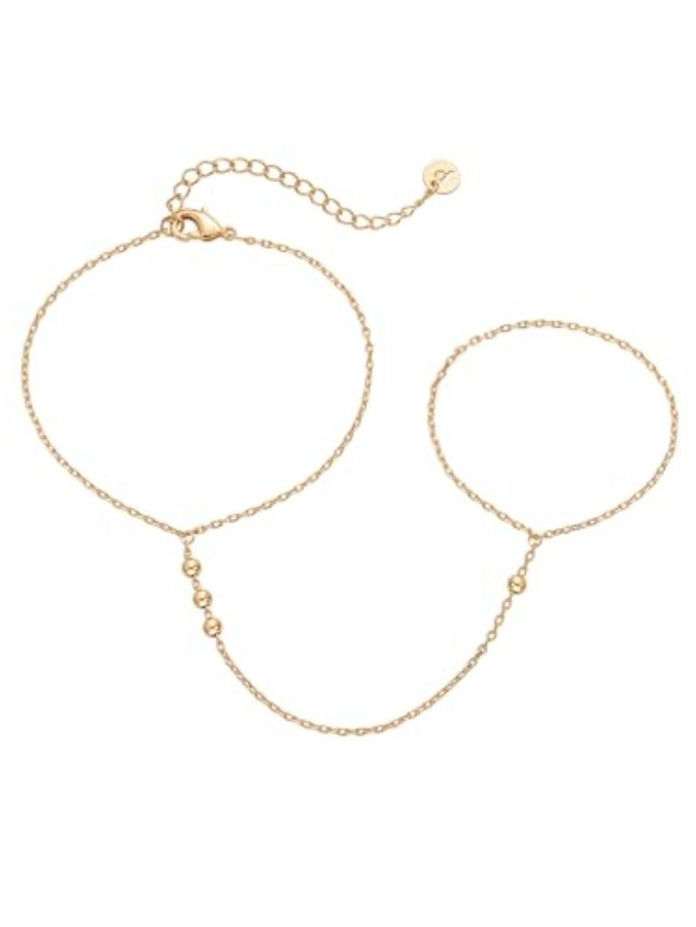 14K Gold Plated Hand Chains for Women -‎ Adjustable Hand Chain Bracelet